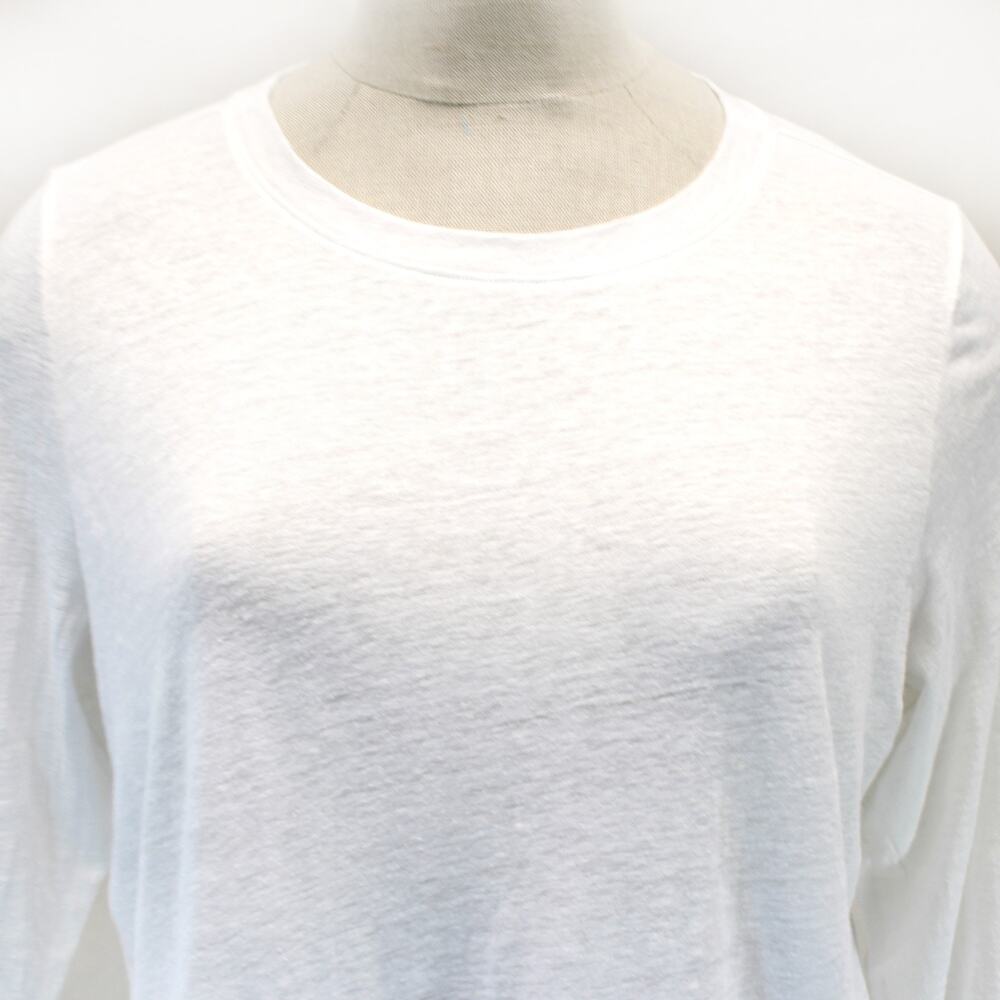 Eileen Fisher Plus White 100% Bio-Linen Crew Neck Minimalist Long Sleeve Top 1X - Picture 3 of 6